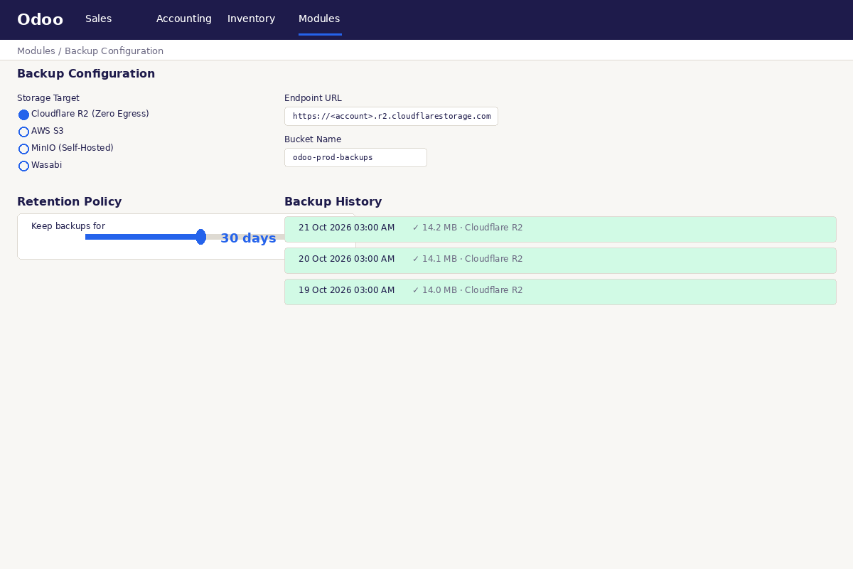 Cloud Backup Configuration Preview