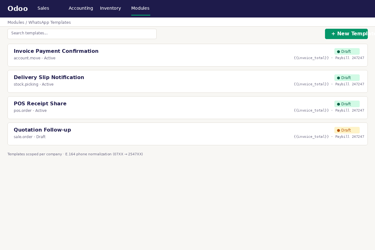 WhatsApp Template Preview