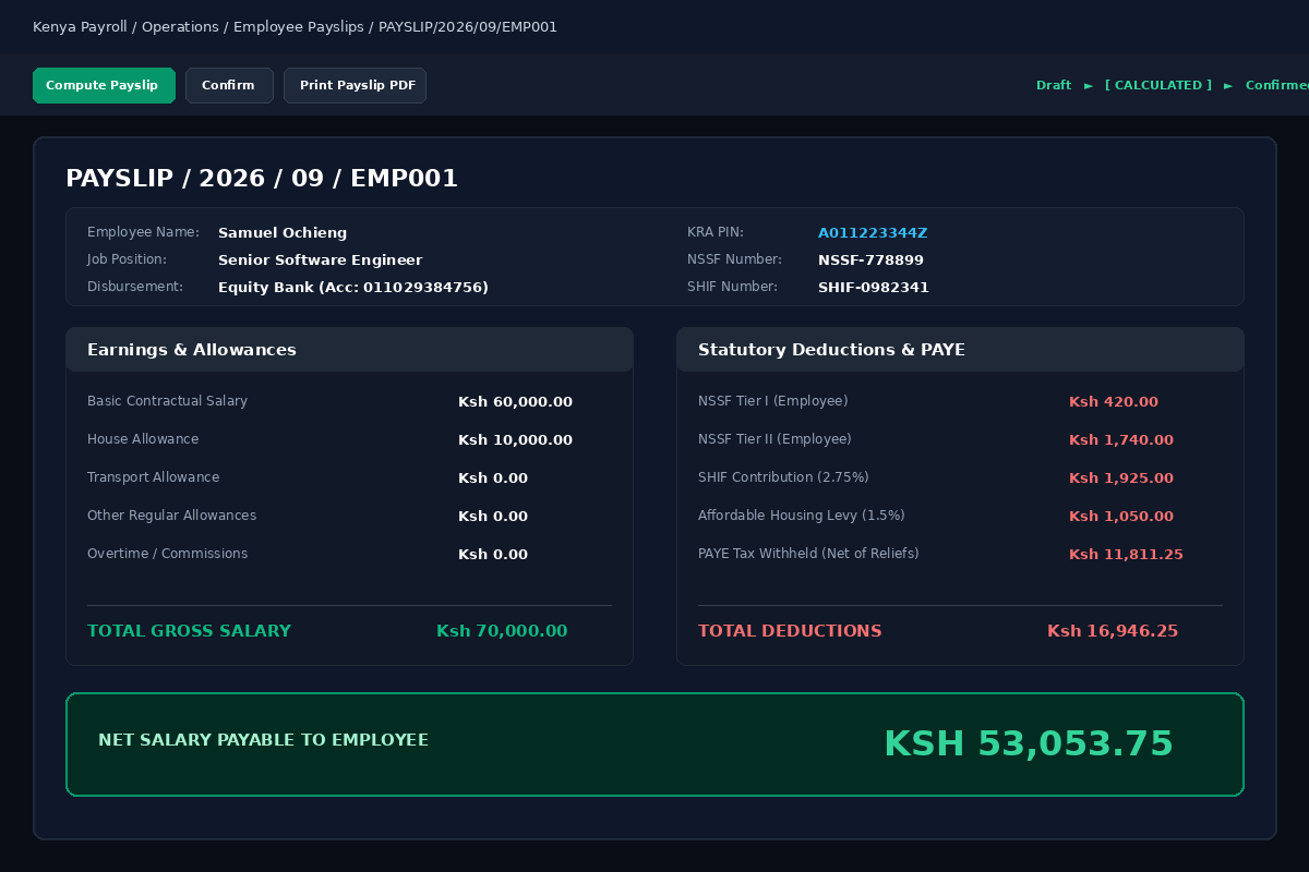 Odoo 19 Payroll Payslip